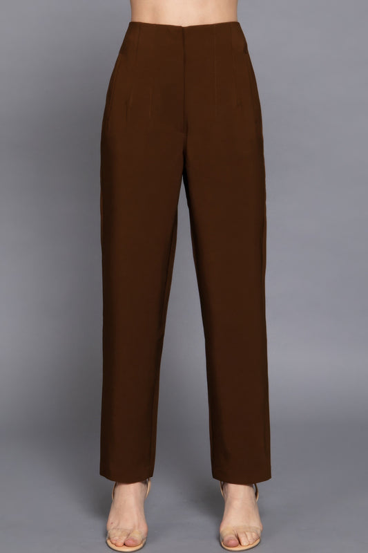 High Waist Pintuck Detail Long Pants