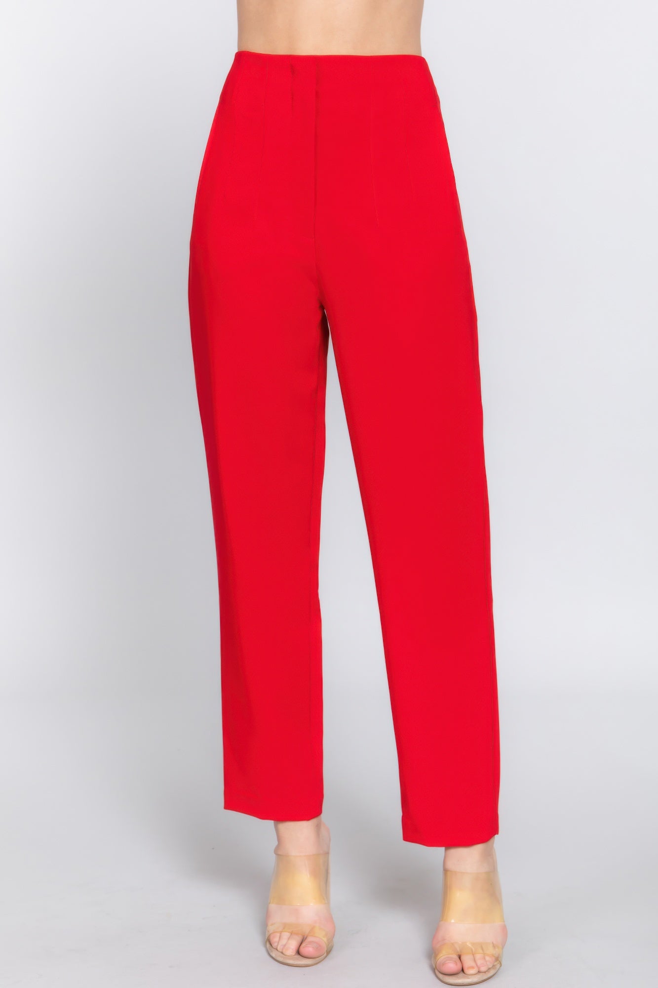 High Waist Pintuck Detail Long Pants